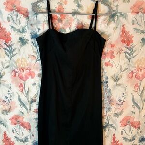 Vintage Elegant Black Dress with Spaghetti Straps